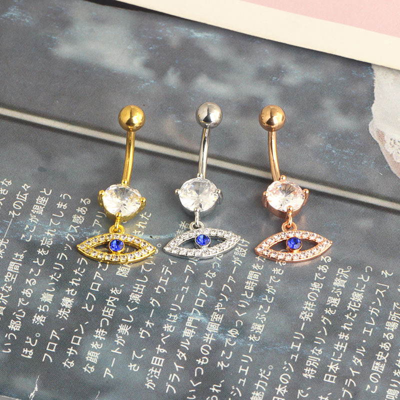 Rose Gold Moon Navel Ring Geometric Zircon Belly Button Ring Body Piercing Jewelry Wholesale - Image 3