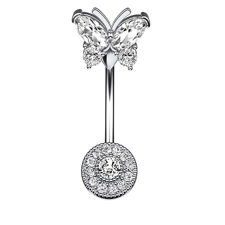 Gold Bow Belly Button Ring Zircon Navel Piercing Jewelry Stainless Steel 2022 Summer - Image 2