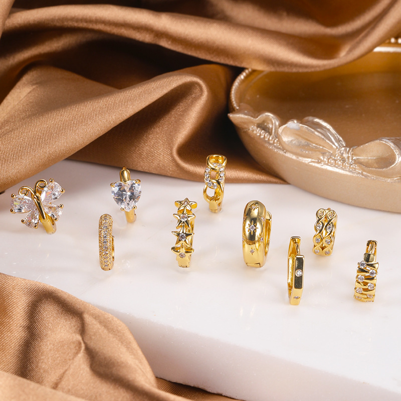 2022 New Arrival Elegant Butterfly CZ Zircon Copper Stud Earrings - All-Match Geometric Earrings for Women - Image 4