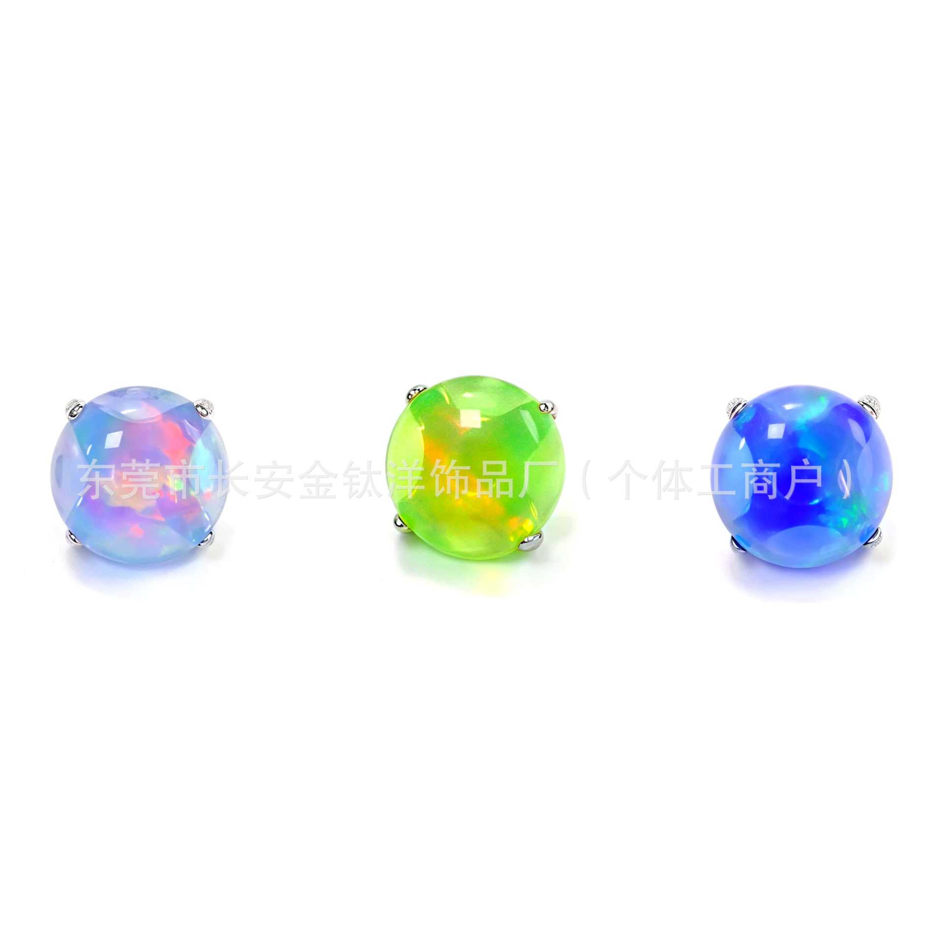F136 Titanium Flat Back Claw Inlaid Aurora Jelly Opal Labret Stud Earring Cartilage Piercing Jewelry - Image 4