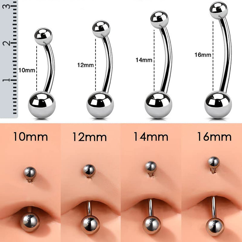 G23 Titanium Internal Thread Curved Navel Ring 14G F136 Alloy Fine Polished Ball Belly Button Piercing Jewelry - Image 4