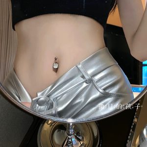 Satan's Child Xinghe Drunken Dream Navel Nail Spice Girls Titanium Steel Sexy European and American Belly Button Ring Dangle Navel Jewelry