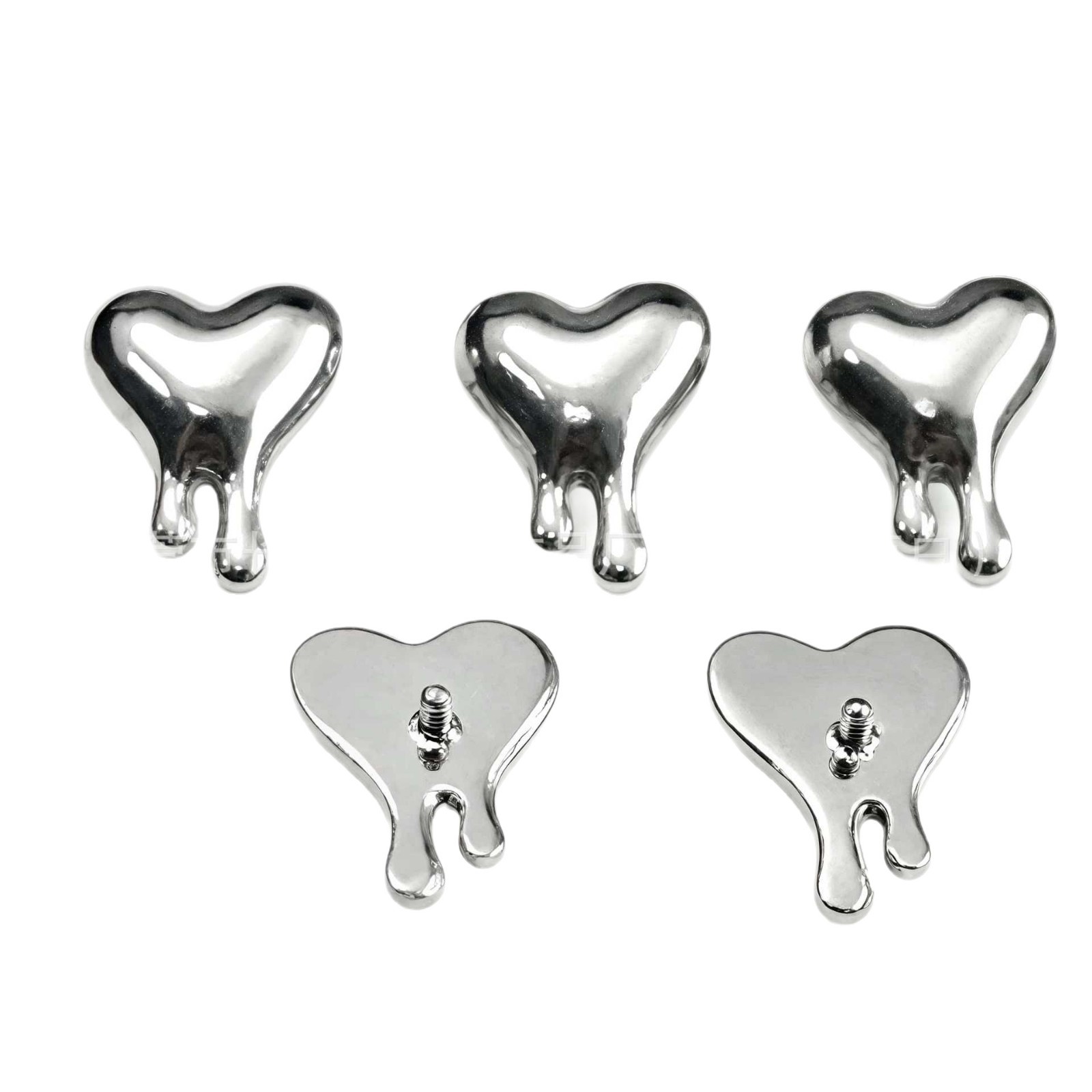F136 Titanium Inner Thread Heart Flush Earrings Cochlear Nails G23 Titanium Alloy Body Piercing Ear Bone Studs - Image 5