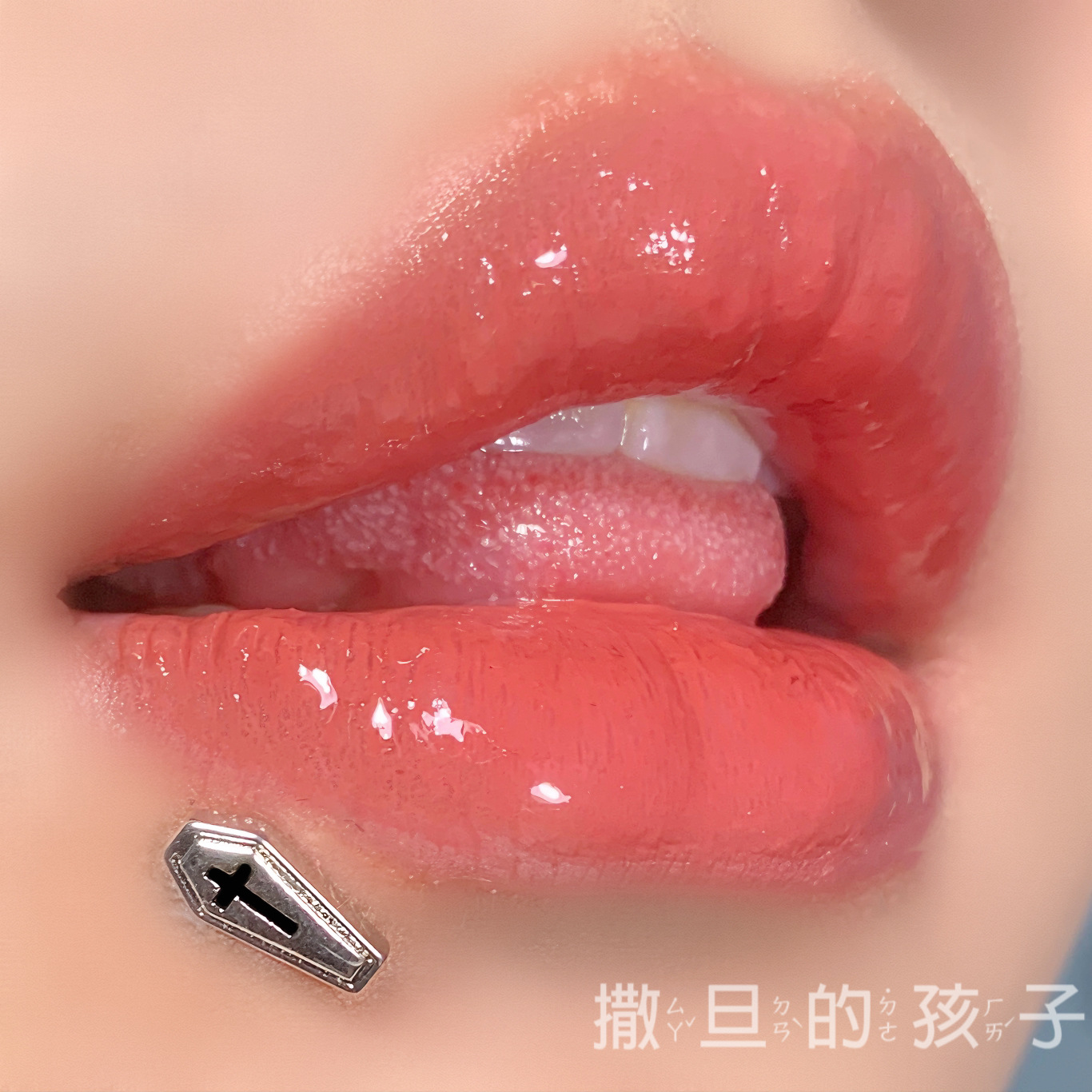 Titanium Steel Sweet Cool Lip Nail Coffin Shape Lip Ring Labret Stud Ear Bone Nail I Thread Piercing Jewelry - Image 2