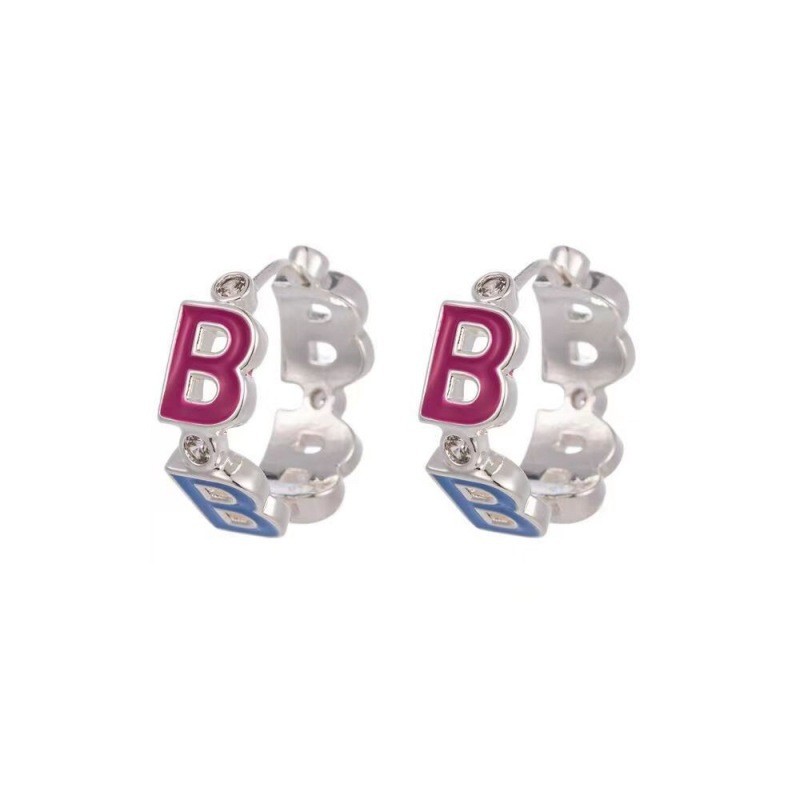 Letter B Oil Drop Zircon Earrings Fashion Personality Niche Sweet Cool Wind Ear Studs for Women - Image 5