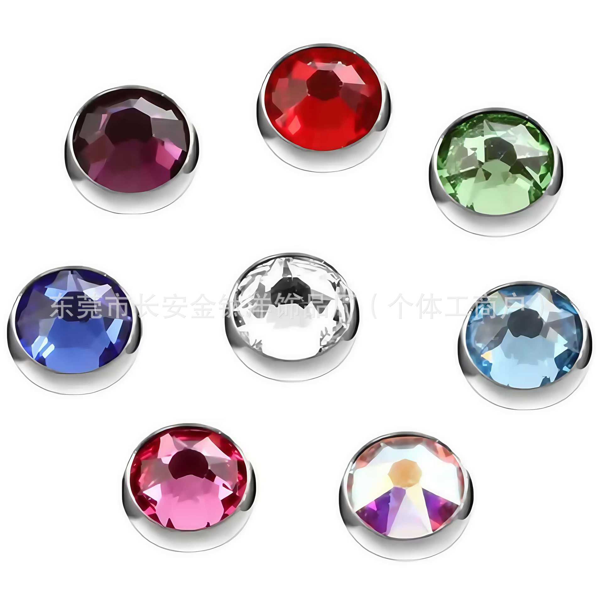 G23 Titanium Buried Nail with Czech CZ Stone Flat Back Labret Stud - Image 3