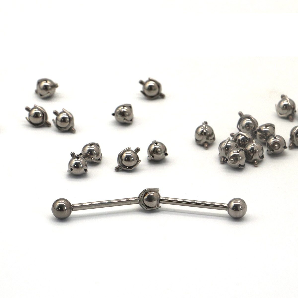 G23 Titanium Bidirectional Movable Adapter Ball Ear Bone Nail Deconstruction Ear Bridge Titanium Alloy Connector Piercing Jewelry - Image 2