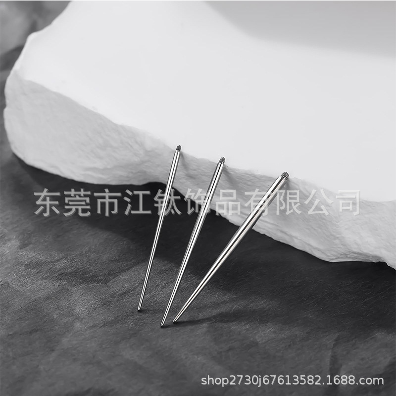 G23 Titanium Alloy 15mm Short Guide Pin for Body Piercing - Internal Threading - Stainless Steel Needle - Image 3