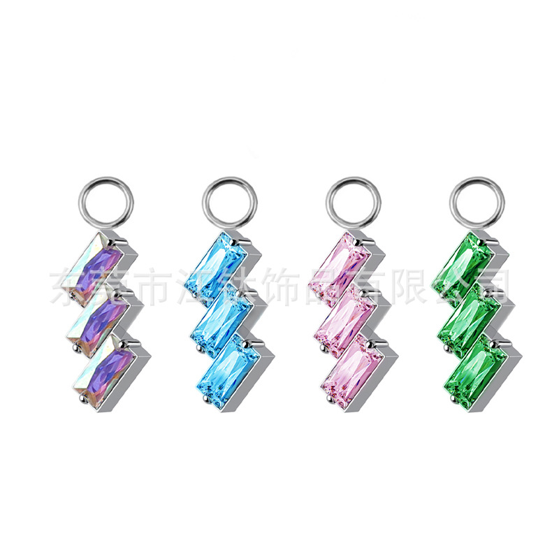 G23 Titanium Ear Cartilage Stud Earring Square CZ Gem Geometric Piercing Jewelry - Image 5