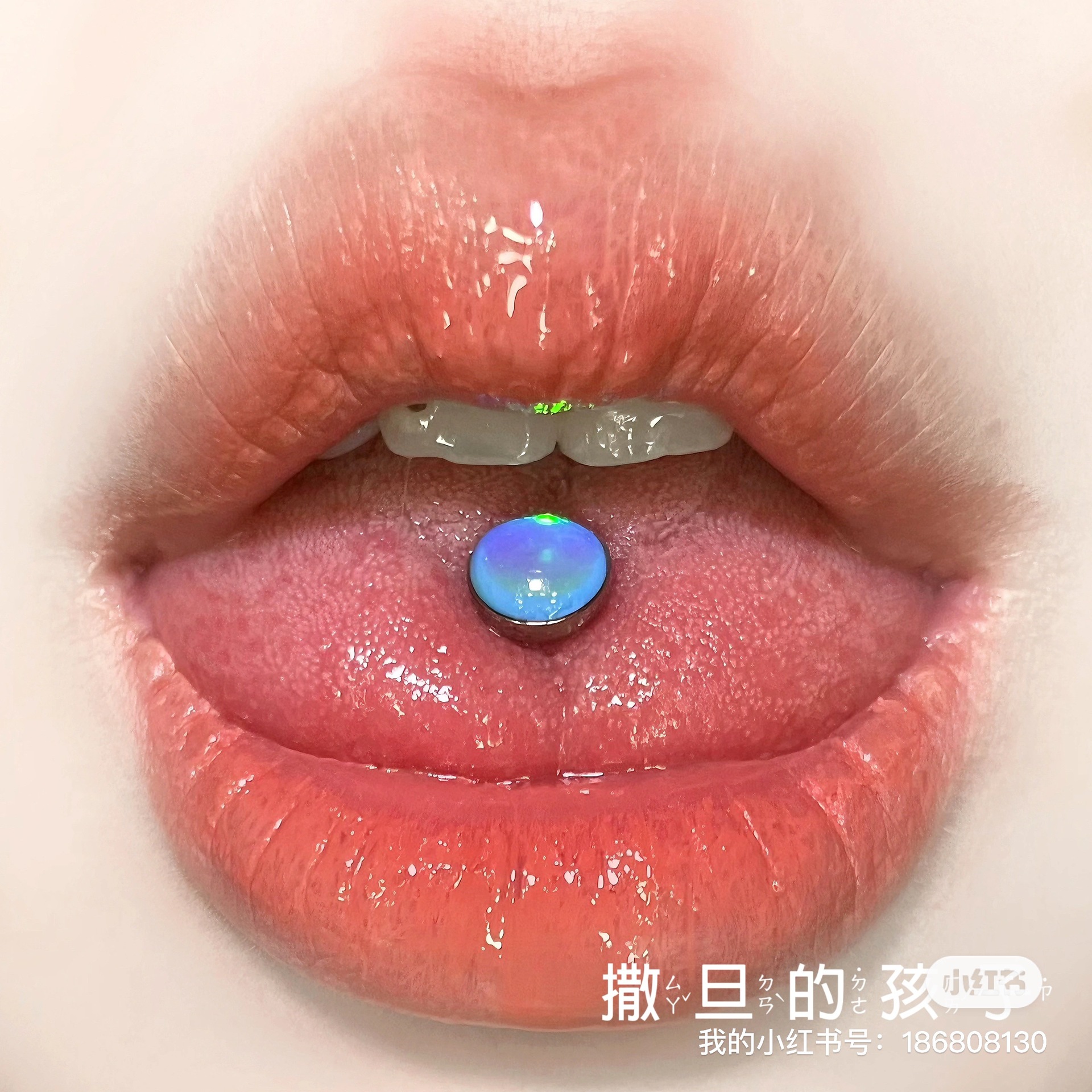Satan's Children Gradient Tongue Barbell 316L Surgical Steel External Thread Tongue Ring for Women - Image 3