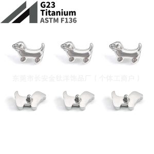 F136 Titanium Internal Thread Animal Ear Studs Lip Studs Nose Studs G23 Titanium Alloy Body Piercing Jewelry Ear Cartilage Studs