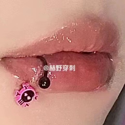 Cool Skull Lip Ring 12mm Horseshoe Hoop 316L Surgical Steel External Thread Lip Piercing Jewelry - Image 2