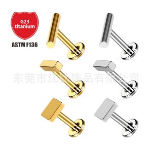 G23 Titanium Alloy Square Geometry Stud Earring for Body Piercing - ASTM F136 Titanium Earrings