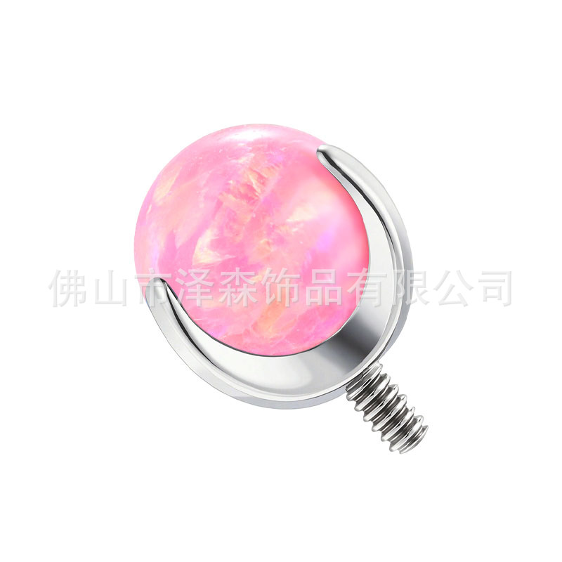 F136 Titanium Three-Claw Opal Tongue Barbell - 5mm Head 12G Thread Body Piercing Jewelry - Image 5