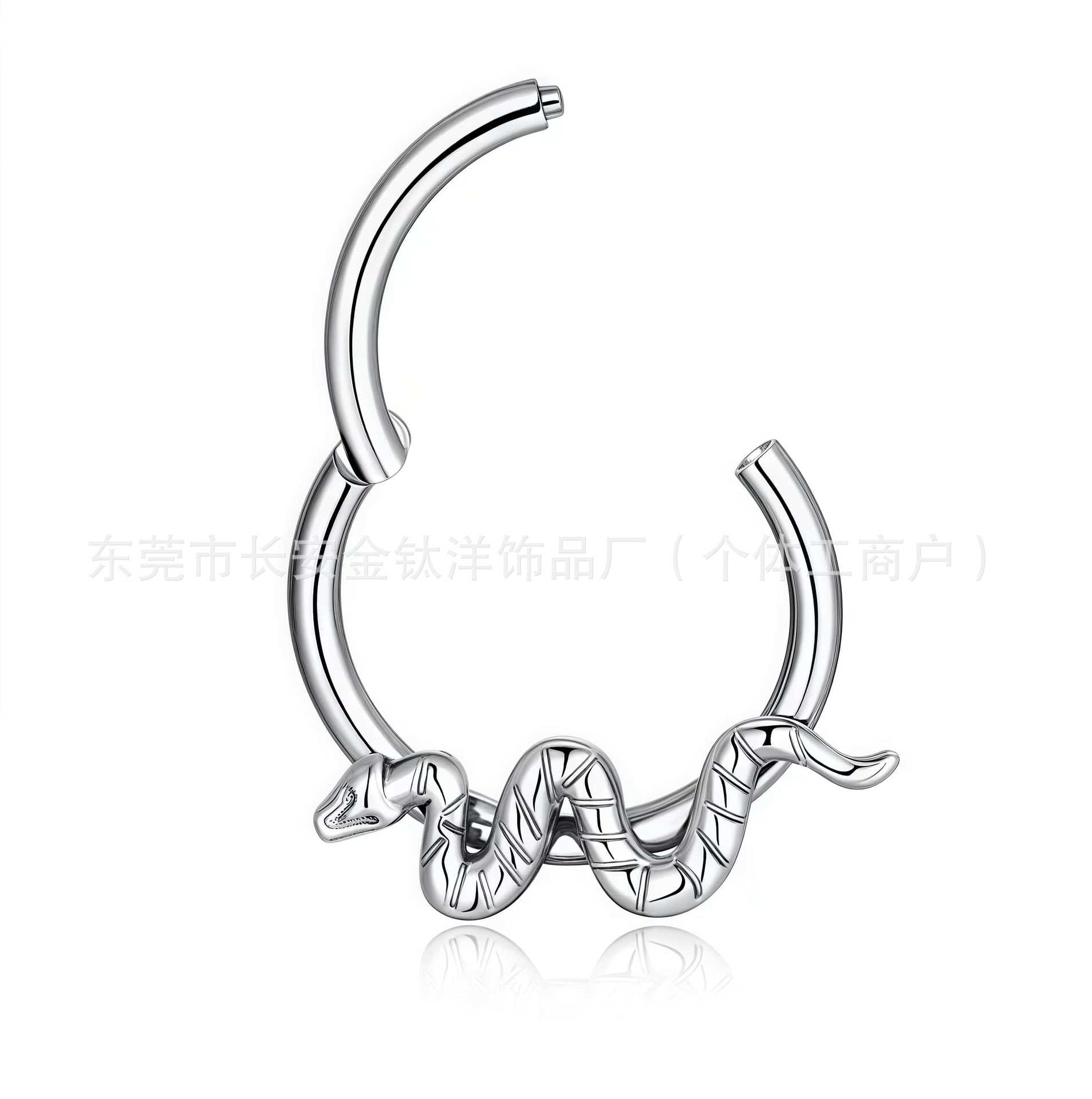 F136 Titanium Snake-Shaped Multifunctional Hoop Earrings - Closed Hoop Earrings for Body Piercing - Image 4