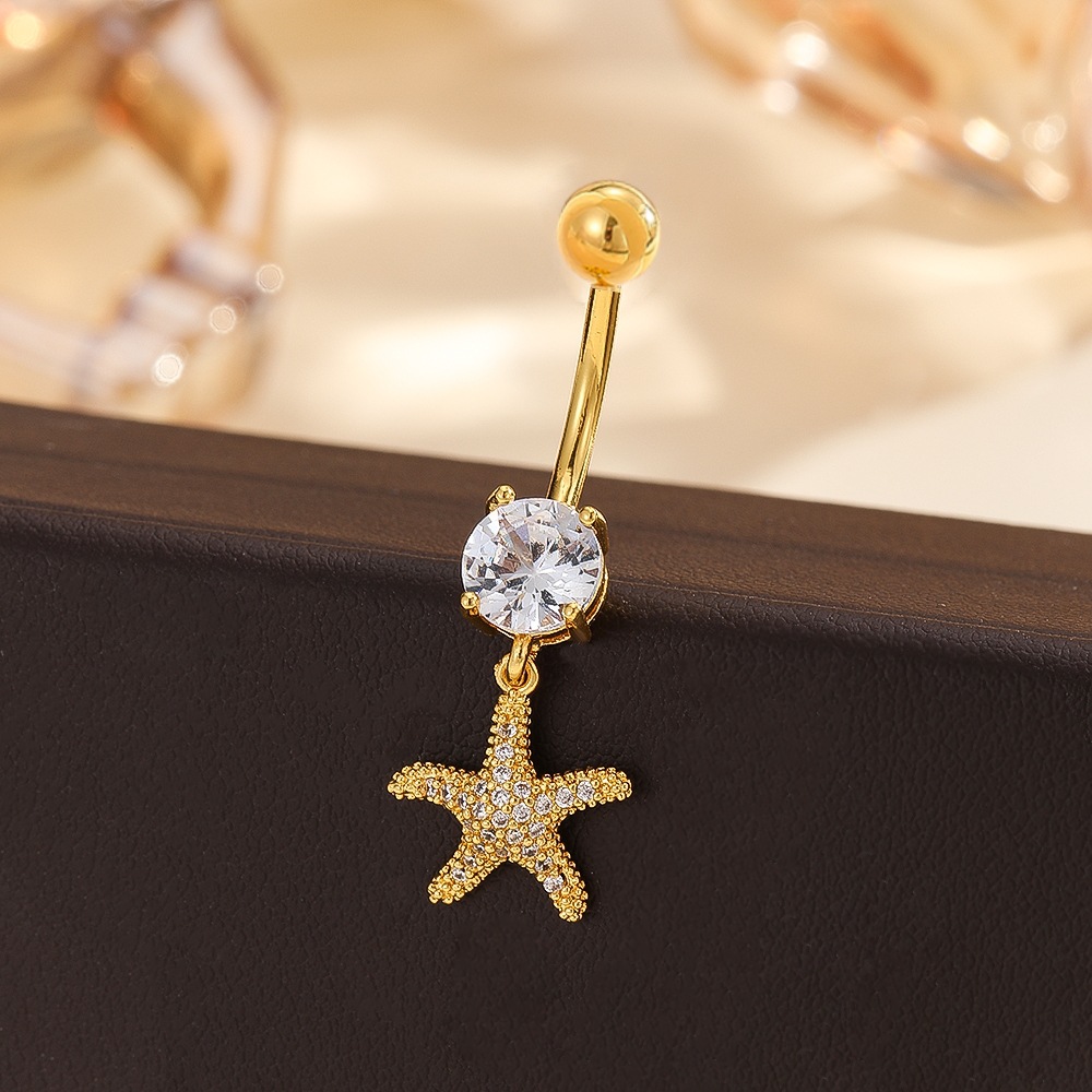 Cross Border European American Style Stainless Steel Belly Button Rings Starfish Cross Belly Button Studs Body Piercing Jewelry Wholesale - Image 5