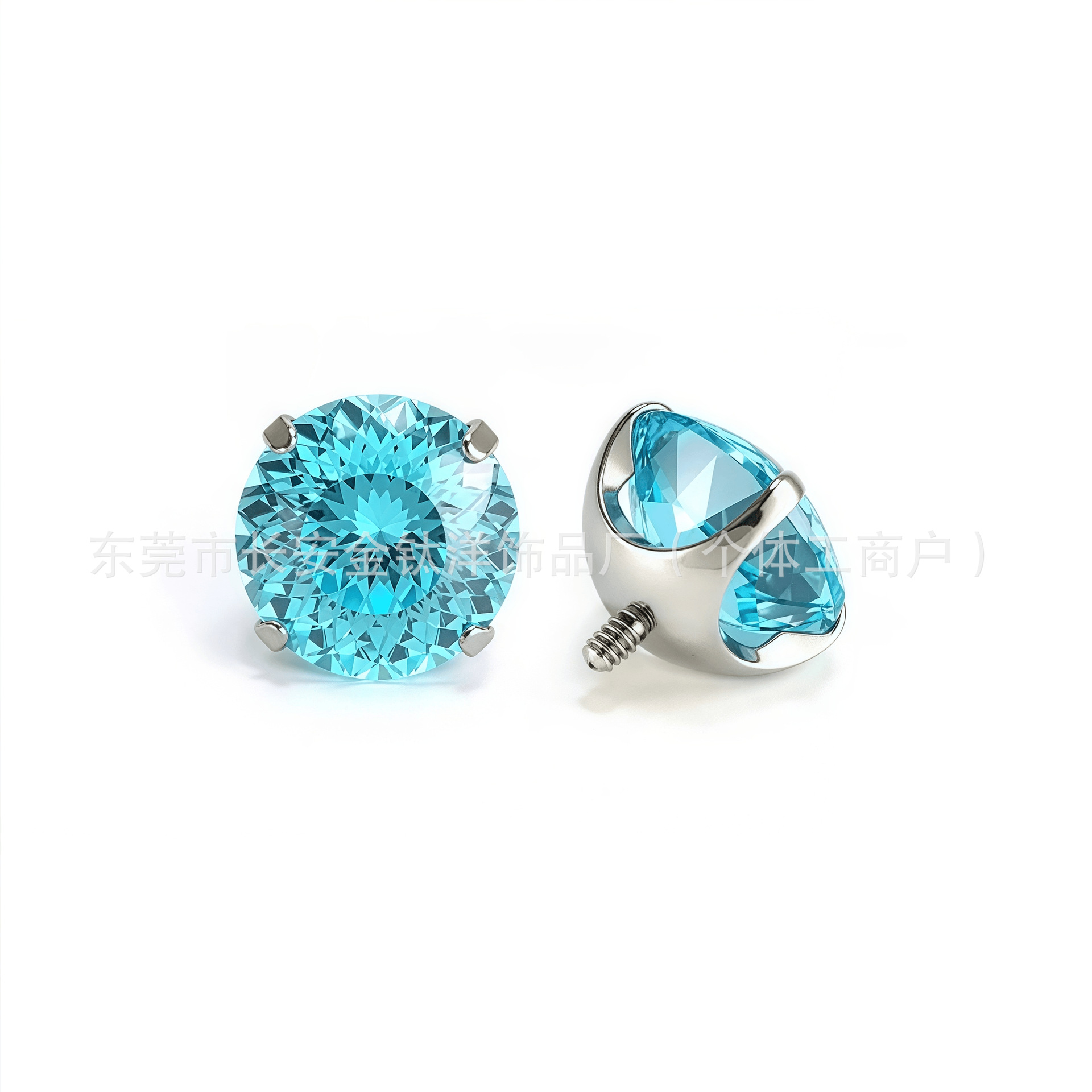 F136 Titanium 8mm Round Bottom Four-Prong Empty Setting DIY Claw Setting Eight-Sided Rose-Cut Zircon G23 Titanium Alloy Jewelry - Image 3