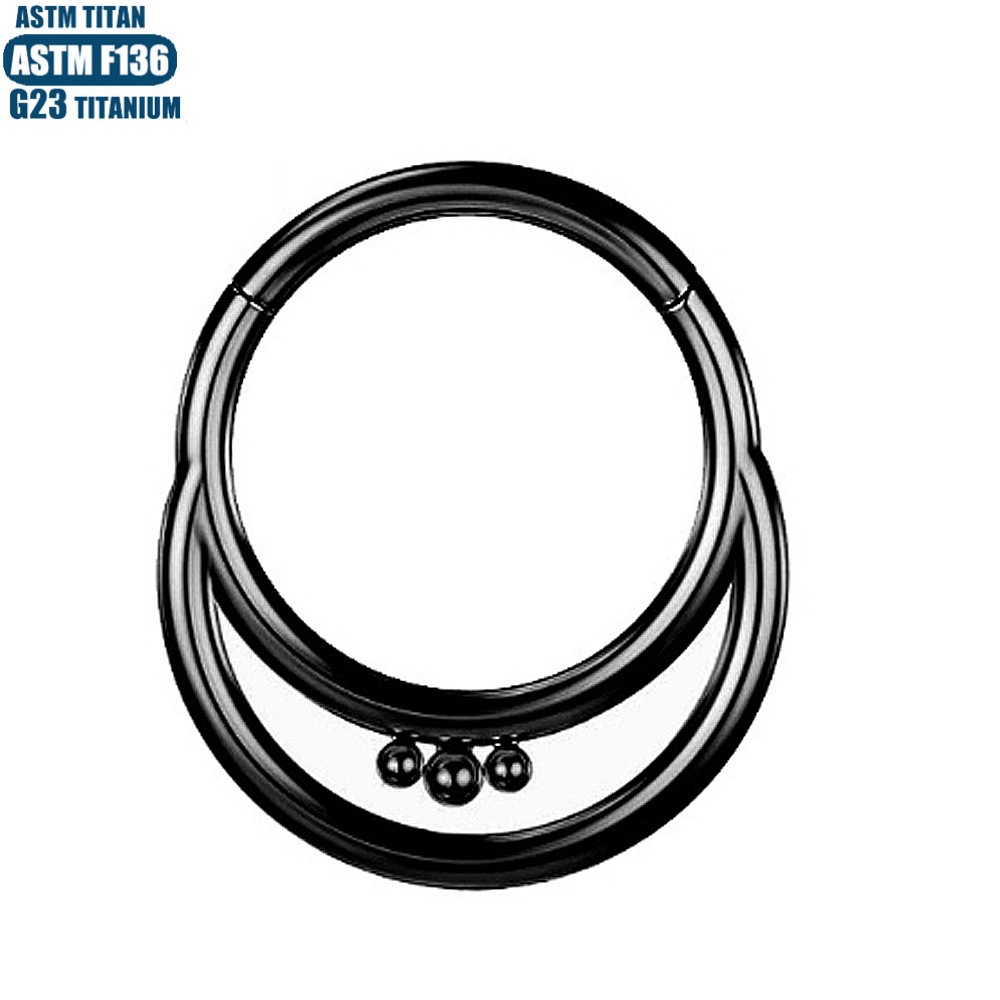 F136 Titanium Alloy Nose Ring Moon Welded Bead Closed Ring Body Piercing Septum Jewelry Ear Cartilage Earrings Gold Plated - Image 4