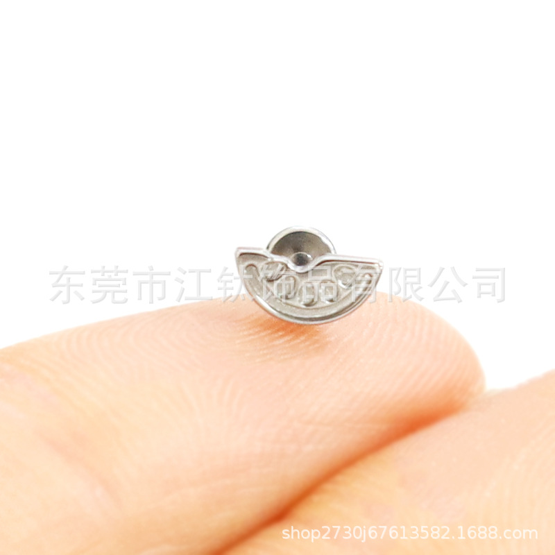 F136 Titanium Stud Earrings Watermelon Internal Thread Pin Lip Nail Cross-Border G23 Titanium Alloy Body Piercing Jewelry Ear Bone Nail - Image 3