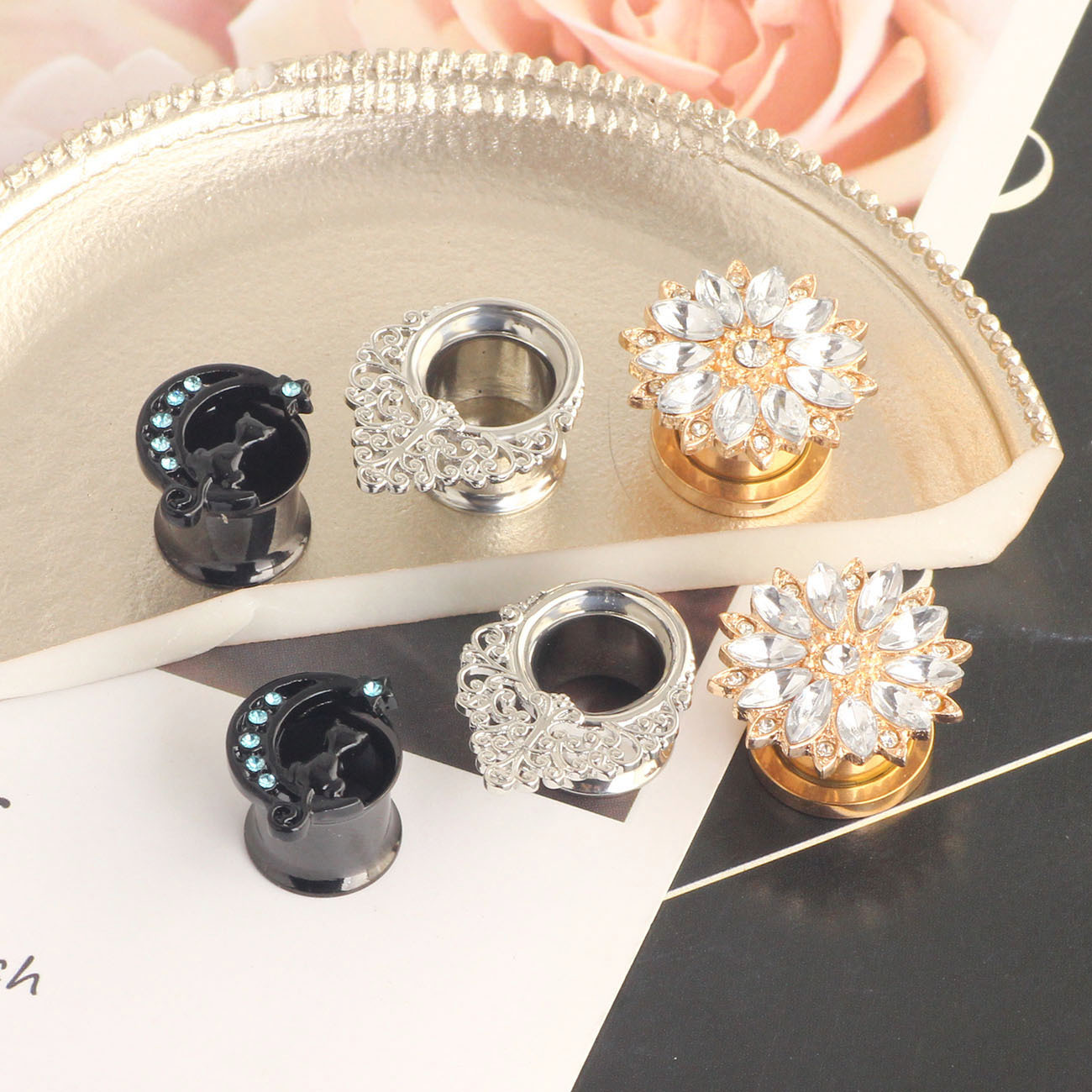 Retro Stainless Steel Auricle Piercing Earrings Set 3 Pairs 16mm Hoop Ear Cuff for Men Women - Image 3