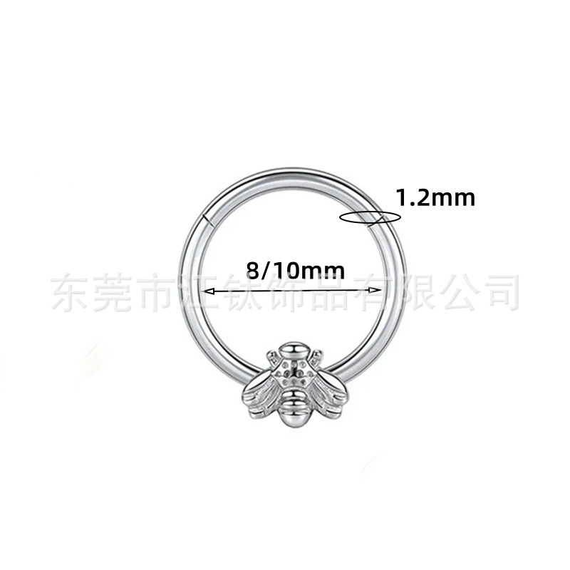G23 Titanium Bee Seamless Open Ring Earrings Nose Ring Body Piercing Jewelry - Image 3