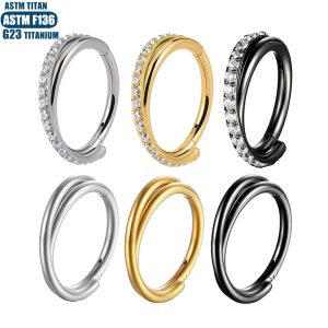 G23 Titanium Seamless Nose Ring Hoop Cross Earring for Cartilage Helix Tragus Piercing Jewelry