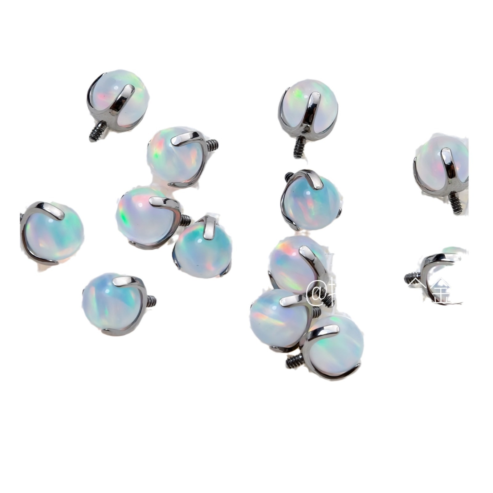 Titanium Alloy Lip Ring Jelly Opal Lip Hoop Aurora Opal Lip Nail Ear Bone Ring Ear Stud - Image 4