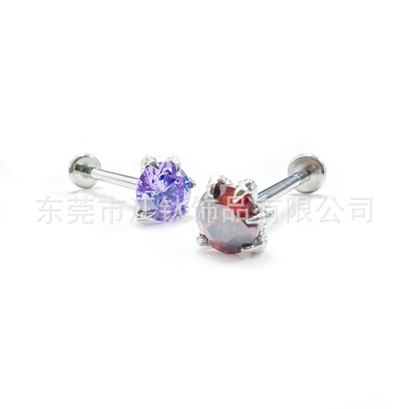 Titanium Dragon Claw Ear Nail - Five Claw Zircon G23 ASTM F136 Ear Piercing Jewelry Stud for Cartilage Ear Bone Lip - Image 3