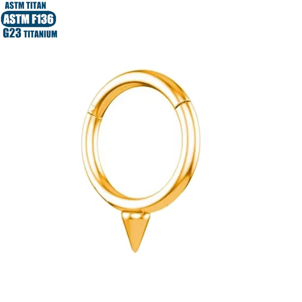 Pointed Nose Ring G23 Titanium Alloy Seamless Open Ring Closed Ring Piercing Jewelry for Nasal Septum - Image 3