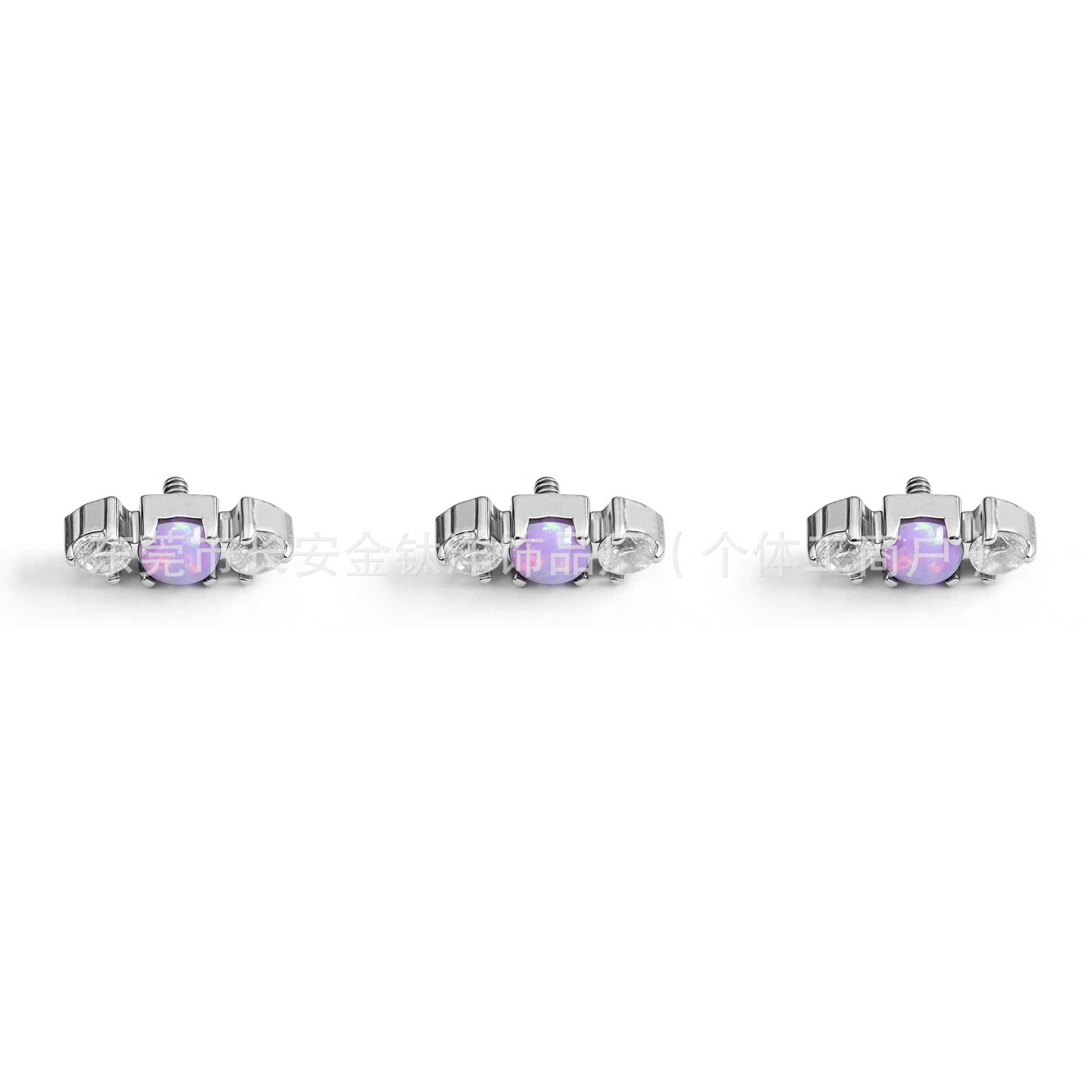 F136 Titanium Opal Zircon Candy Nose Lip Ear Jewelry - G23 Titanium Alloy Piercing Stud - Image 3