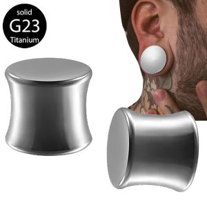 G23 Titanium Solid Waist Drum Ear Expansion Plug 2.5-20mm Auricle Body Piercing Jewelry