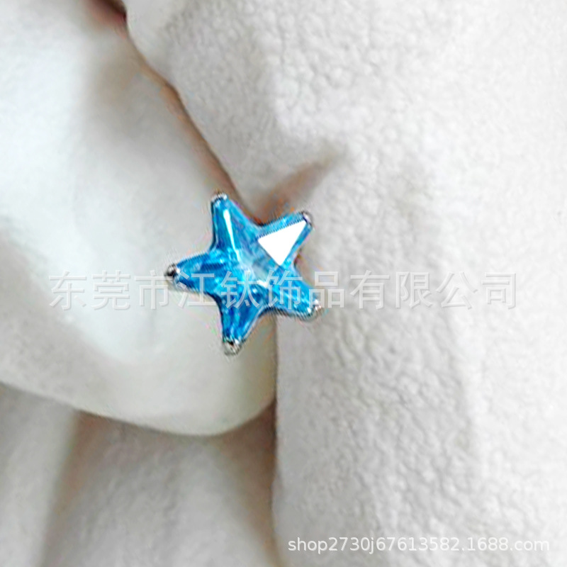 G23 Titanium Star Zircon Earring Cartilage Stud Ear Bone Nail Body Piercing Jewelry - Image 4