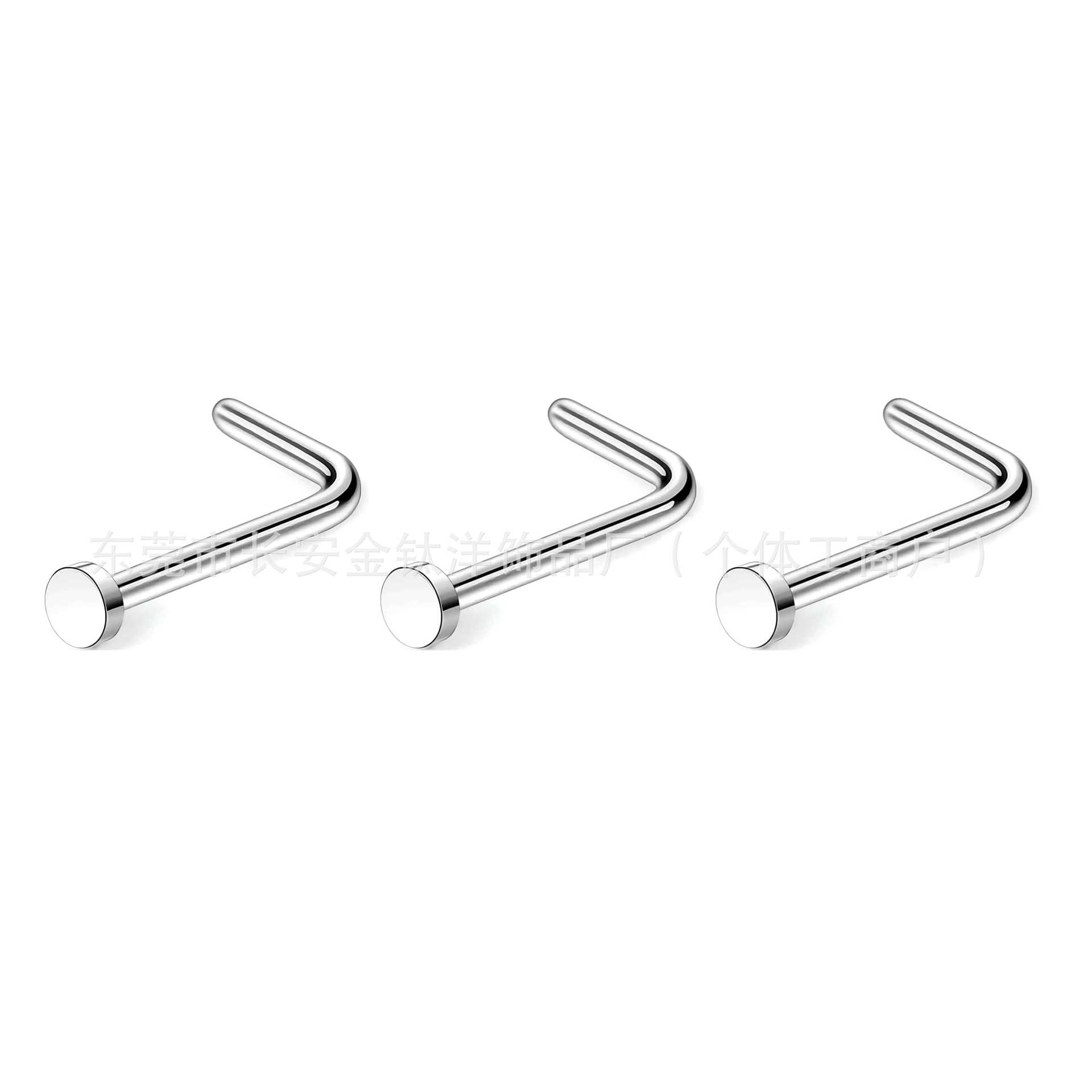 F136 Titanium Round Cake Pin L-Shaped 7-Shaped Lip Nail Nose Ring Septum Piercing Jewelry 0.8x7mm - Image 3