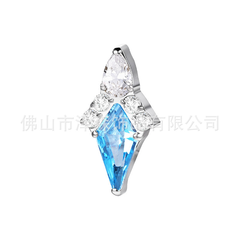 F136 Titanium Alloy Rhombus Zircon Ear Bone Studs Lip Tongue Body Piercing Jewelry - Image 5