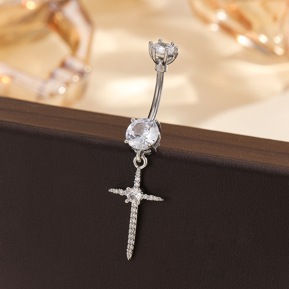 Cross Border European American Style Stainless Steel Belly Button Rings Starfish Cross Belly Button Studs Body Piercing Jewelry Wholesale - Image 4