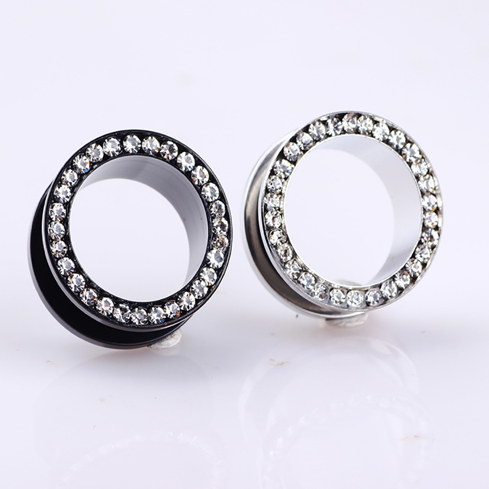Stainless Steel Ear Stretcher Diamond Ear Expander 16mm 3 Pairs Body Piercing Jewelry - Image 2