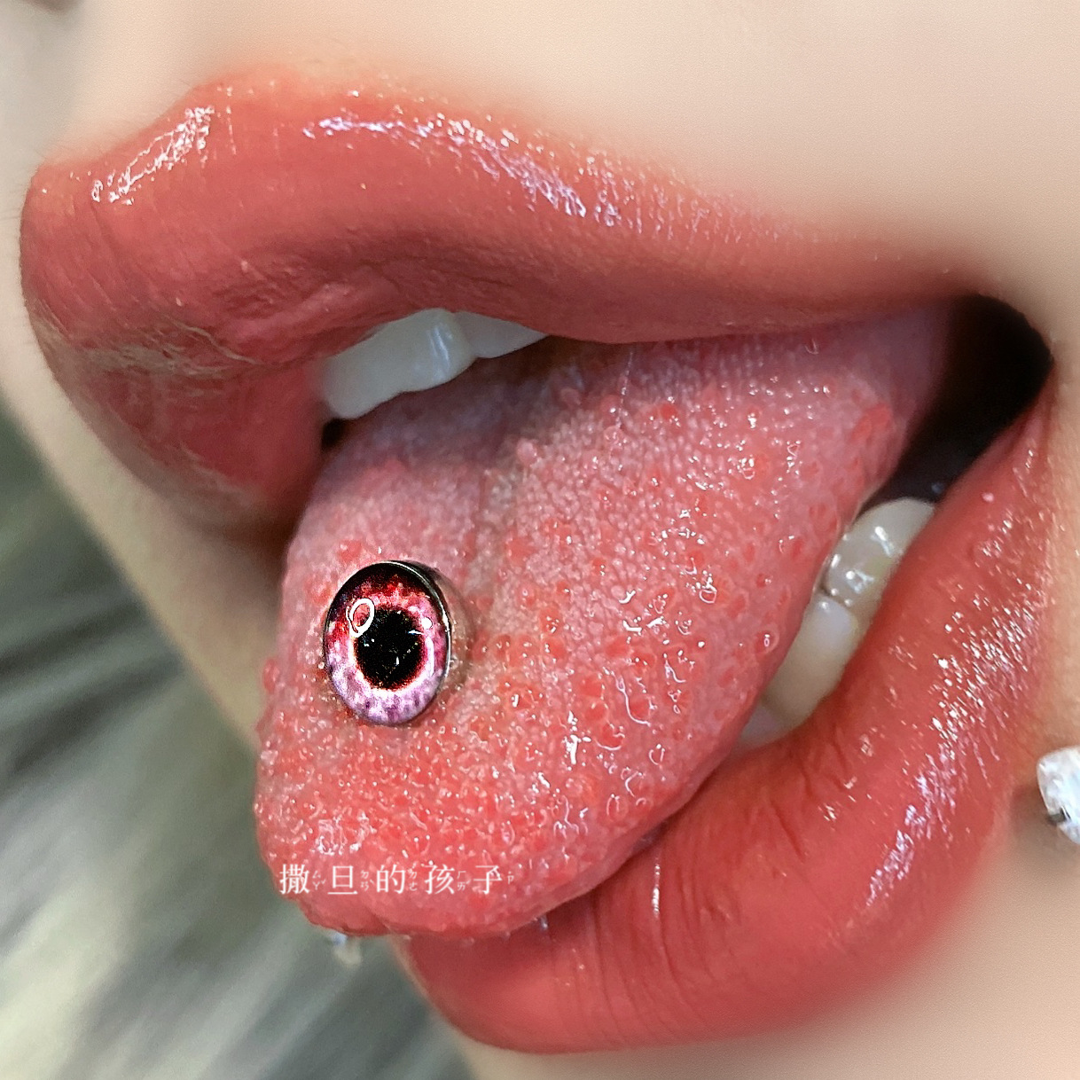 Hot Girl Eyes Tongue Ring Stainless Steel Barbell Tongue Piercing Jewelry 12mm Bar 1.6mm Thick - Image 4