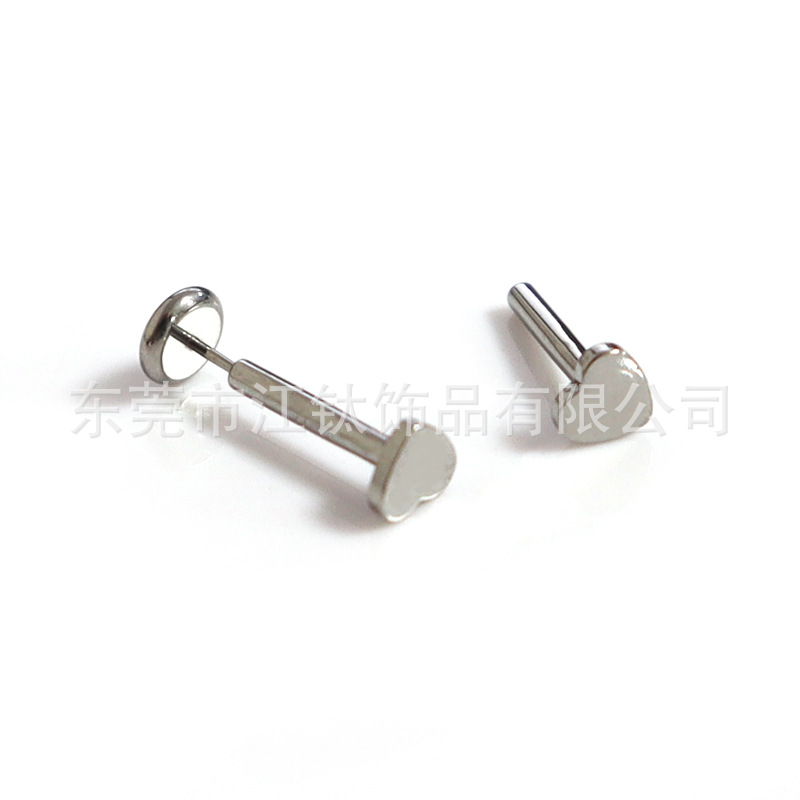 F136 Titanium Plum Star Heart Lip Labret Stud Body Piercing Jewelry Flat Rod - Image 5