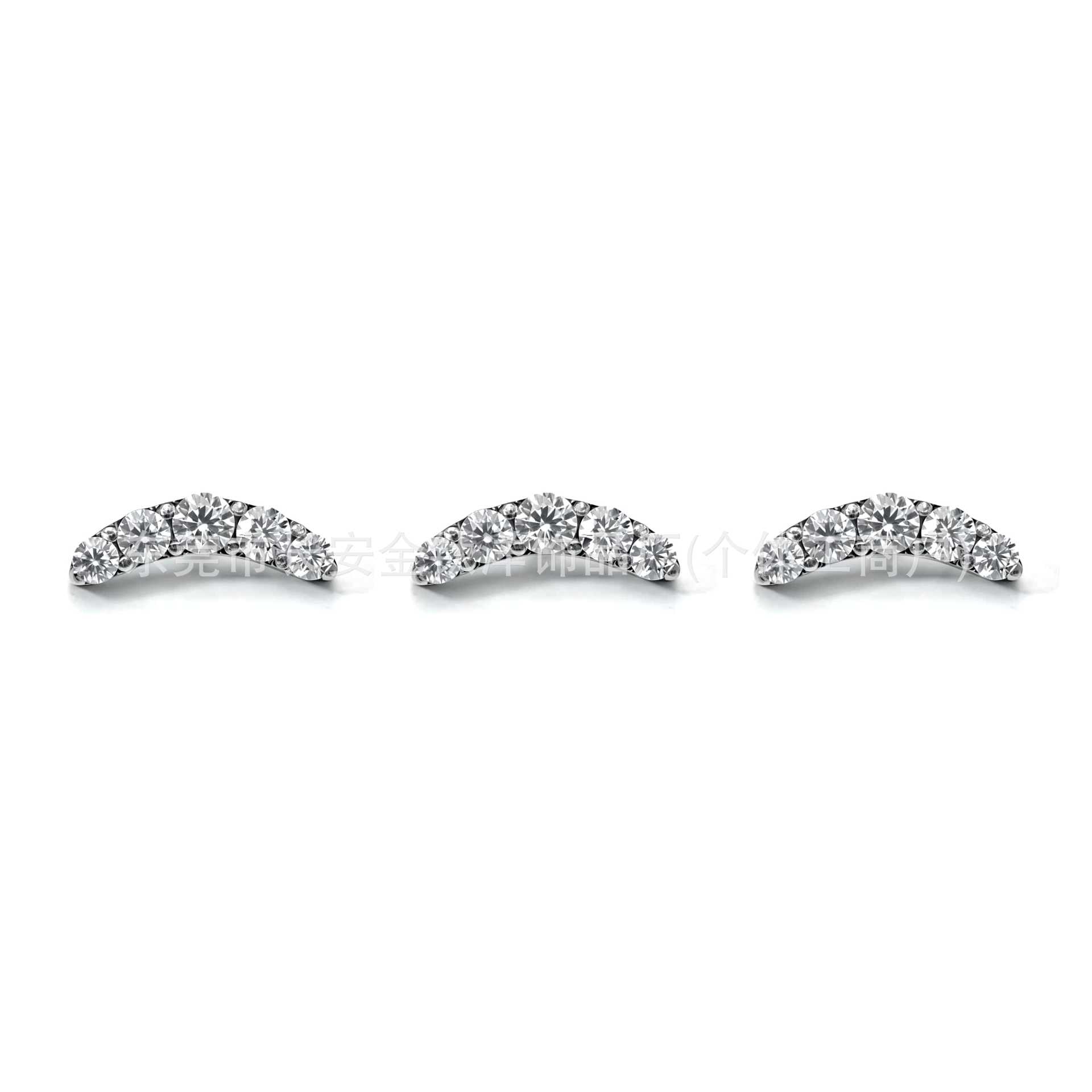 F136 Titanium Five-Row Zircon Lip Piercing Ear Bone Stud G23 Titanium Alloy Body Piercing Jewelry - Image 2