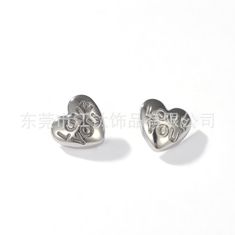 G23 Titanium Heart Ear Cartilage Stud Love Letter Earring Body Piercing Jewelry - Image 5
