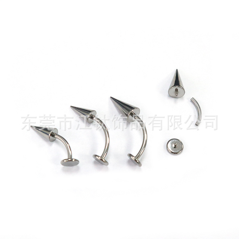 F136 Titanium Lip Nail Pointed Cone Flat Devil Nail G23 Titanium Alloy Human Body Piercing Ear Bone Nail - Image 5