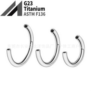 F136 Titanium D-Shaped Nose Ring C-Bar Horseshoe Ring Ear Bone Ring Lip Ring G23 Titanium Alloy Body Piercing Jewelry