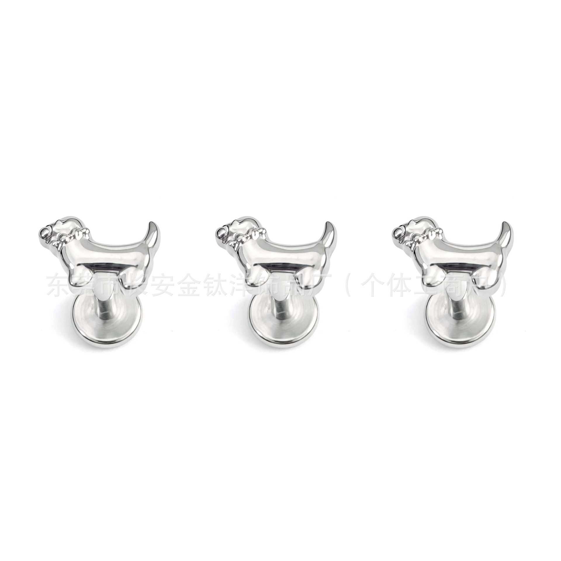 F136 Titanium Internal Thread Animal Ear Studs Lip Studs Nose Studs G23 Titanium Alloy Body Piercing Jewelry Ear Cartilage Studs - Image 3