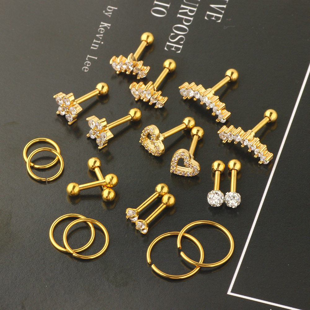 Amazon Zircon Thread Earrings for Women Stainless Steel Piercing Earrings Ear Bone Nail Cartilage Tragus - Image 5