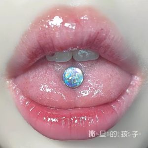 Wave Light Glow Mermaid Tongue Ring External Thread Titanium Steel Tongue Barbell Piercing Jewelry Sweet Cool Wholesale New