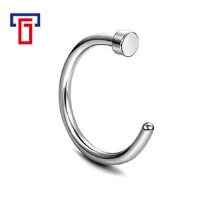 G23 Titanium Alloy Vacuum Plated Non-Pierced Hidden C-Bar Nose Ring Lip Ring Lip Nail