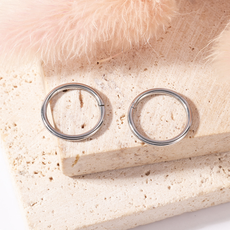 316L Surgical Steel Rainbow Plating Seamless Ring Septum Nose Hoop - 1.6mm Thick 12mm Diameter Body Jewelry - Image 3