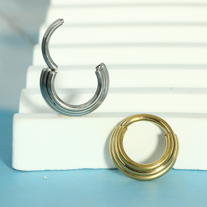 G23 Titanium Flower Water Drop Chain Nose Ring 16G Internally Threaded Body Piercing Jewelry for Women Men - Image 3