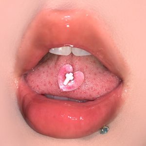 5-Color Resin Love Cross Tongue Barbell 316L Surgical Steel External Thread Tongue Piercing Jewelry Wholesale
