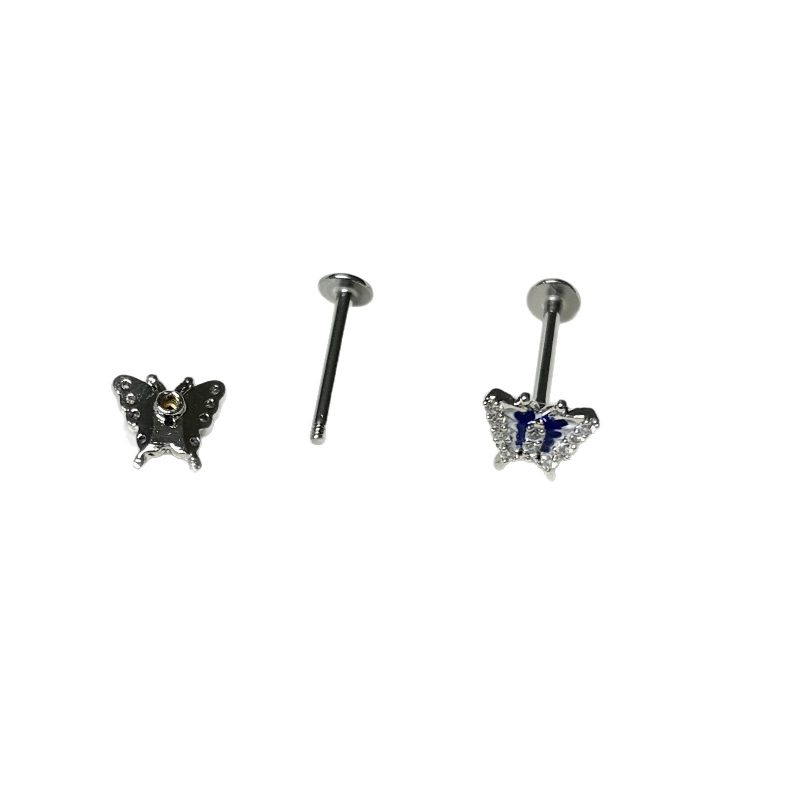 Super Flash Gradient Butterfly Lip Nail Steel Titanium Diamond Straight Nail Cochlea Ear Bone Nail Niche Hot Girl Puncture Jewelry Wholesale - Image 5